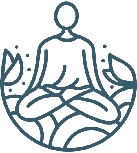 Imagen decorativa de una persona meditando con las piernas cruzadas